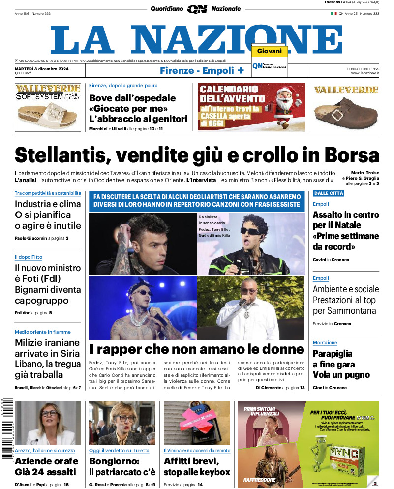 Prima-pagina-la nazione-edizione-di-oggi-20241203